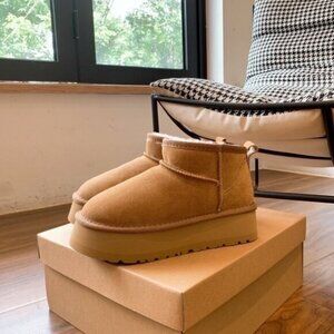 UGG Womens classic ultra mini platform boots Chestnut
